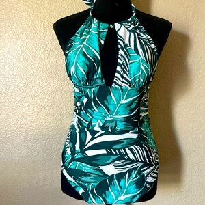 Leafy one piece swimsuit